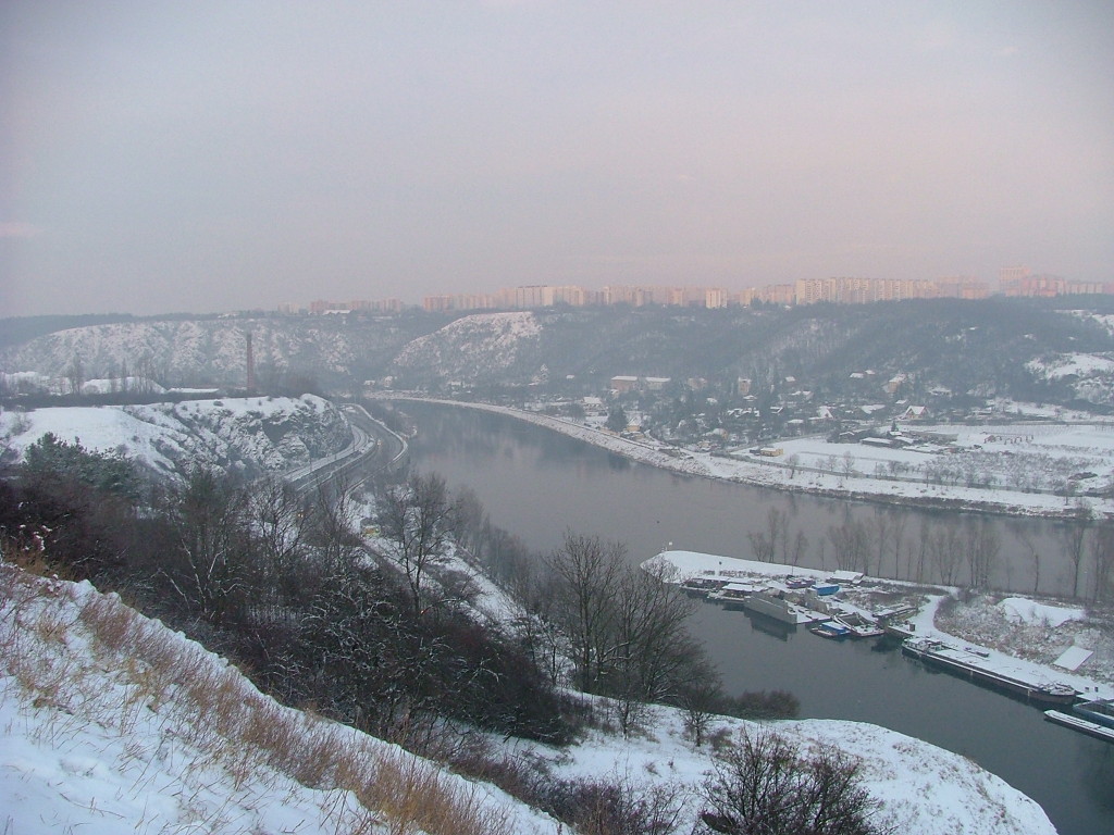 Pohled z Baby na řeku - leden 2008