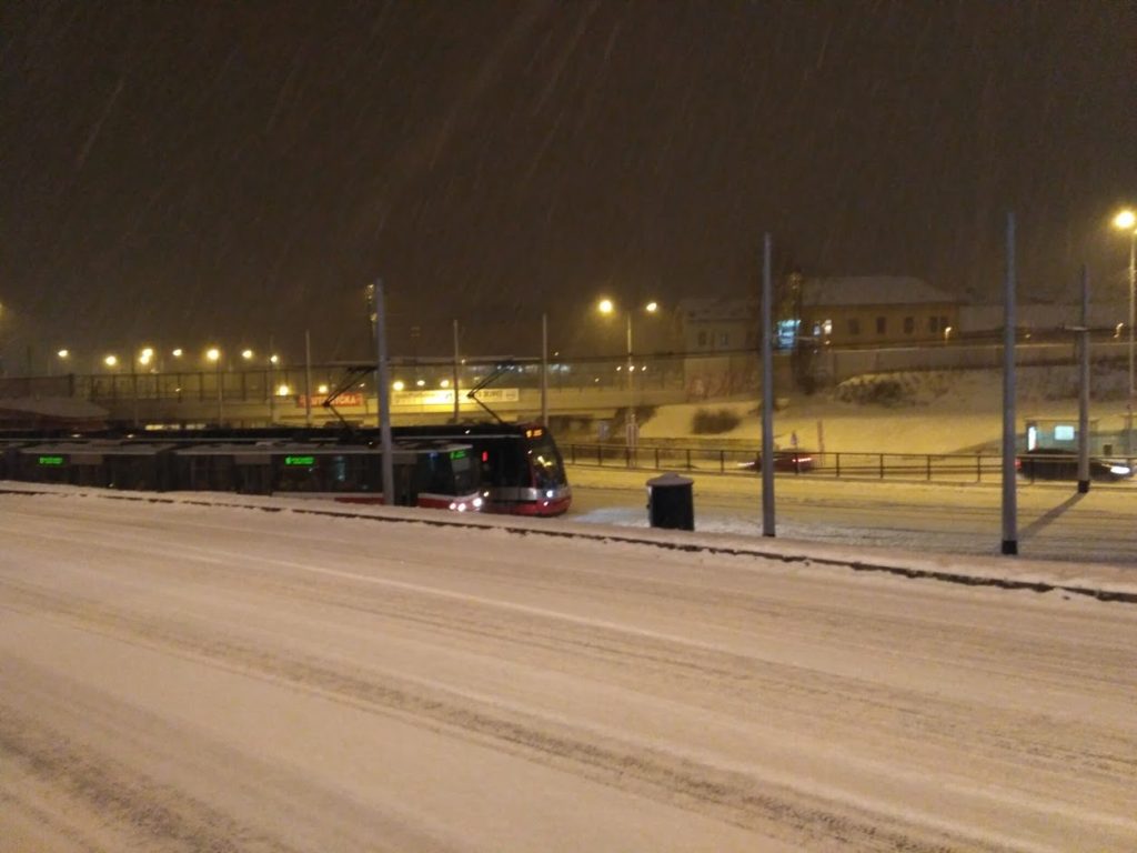 Sníh v Podbabě 11. ledna 2017
